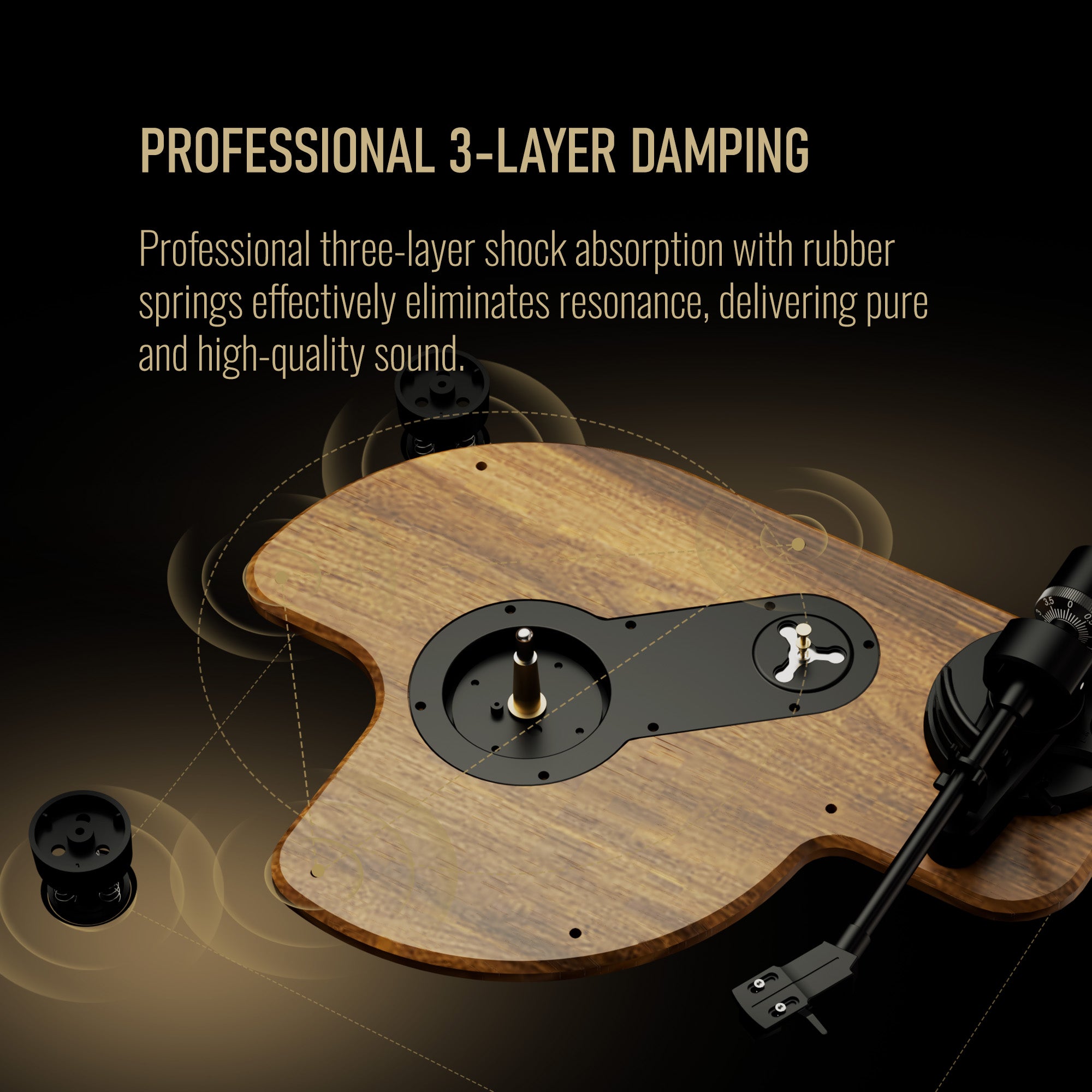 Arkrocket Huygens Bluetooth Turntable with Built-in Speakers