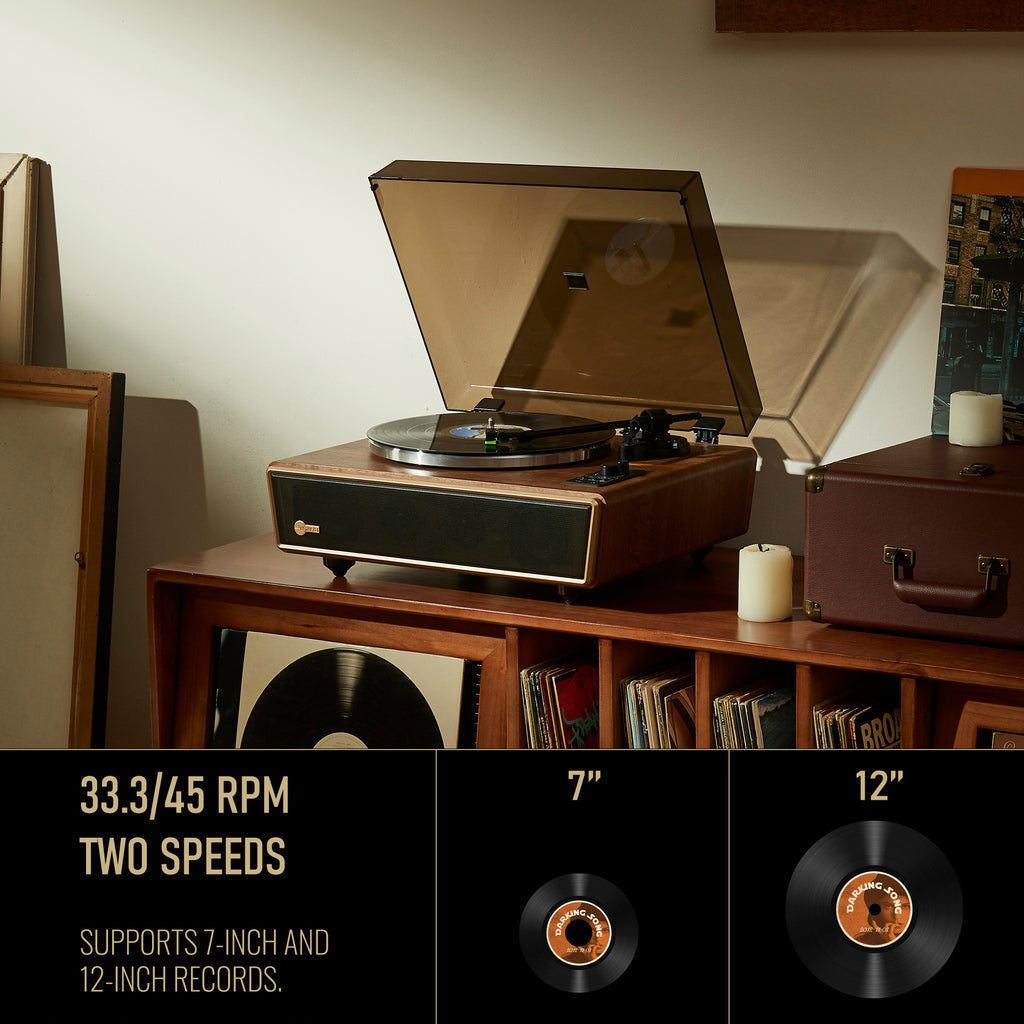 Arkrocket Huygens Bluetooth Turntable with Built-in Speakers