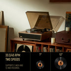 Arkrocket Huygens Bluetooth Turntable with Built-in Speakers