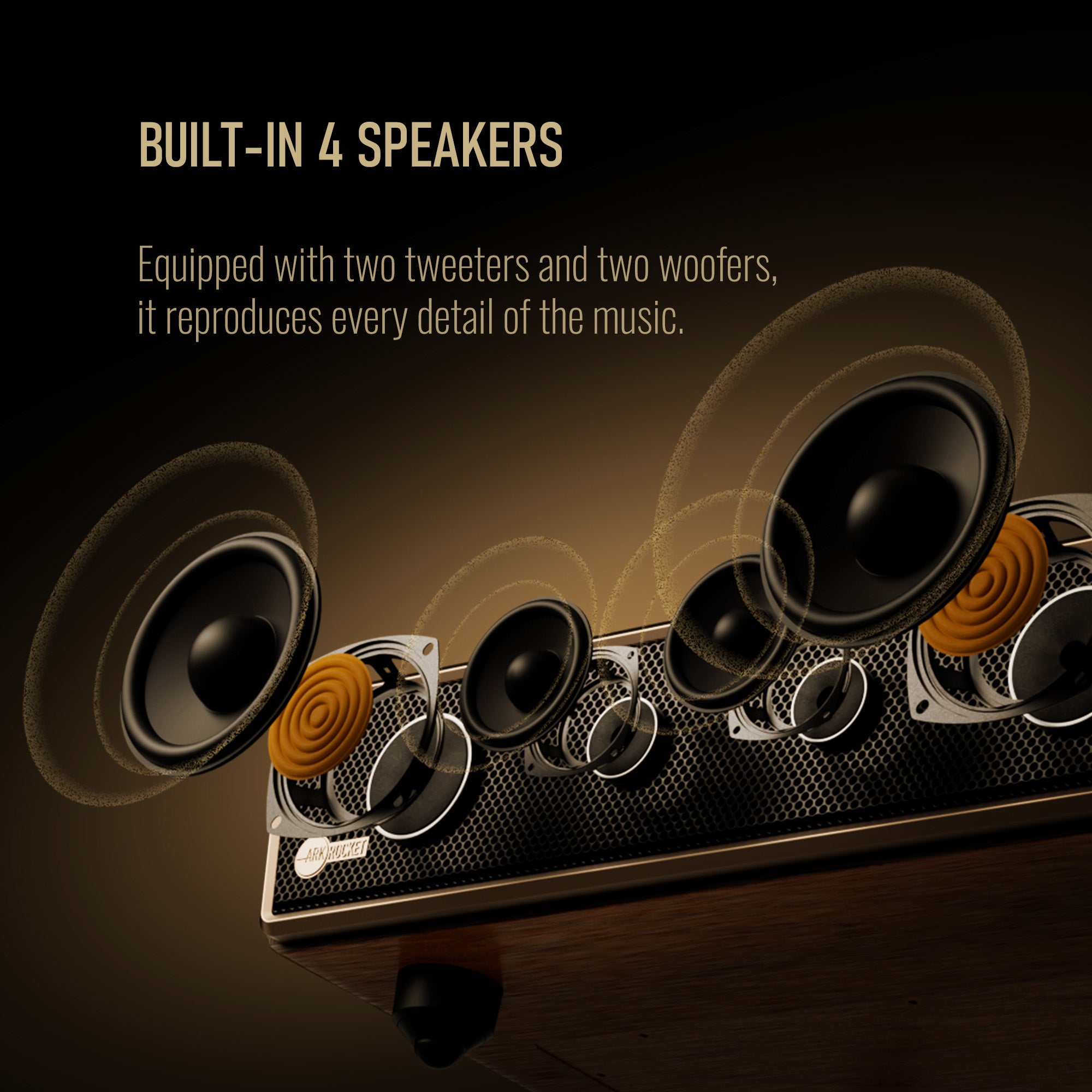 Arkrocket Huygens Bluetooth Turntable with Built-in Speakers